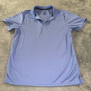 Real Essentials Mens Performance Polo Shirt Size M Blue Short Sleeve Polyester